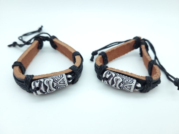 Tiki Kunstleder Armband schwarz